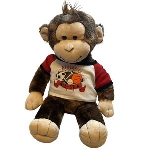 Build A‎ Bear Monkey Plush Brown Athletic All-Star Shirt Stuffed Animal Toy
